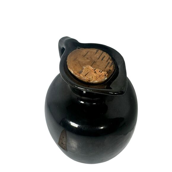 Frankoma Pottery Honey Jar Jug ~ #833 Black Pitcher Design~ W/ Original Sticker - Picture 7 of 10